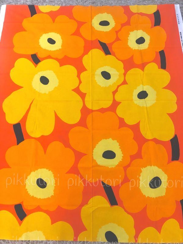 ★ ヴィンテージ Marimekko マリメッコ 生地 ファブリック UNIKKO ウニッコ 170cm オレンジ ★拍卖