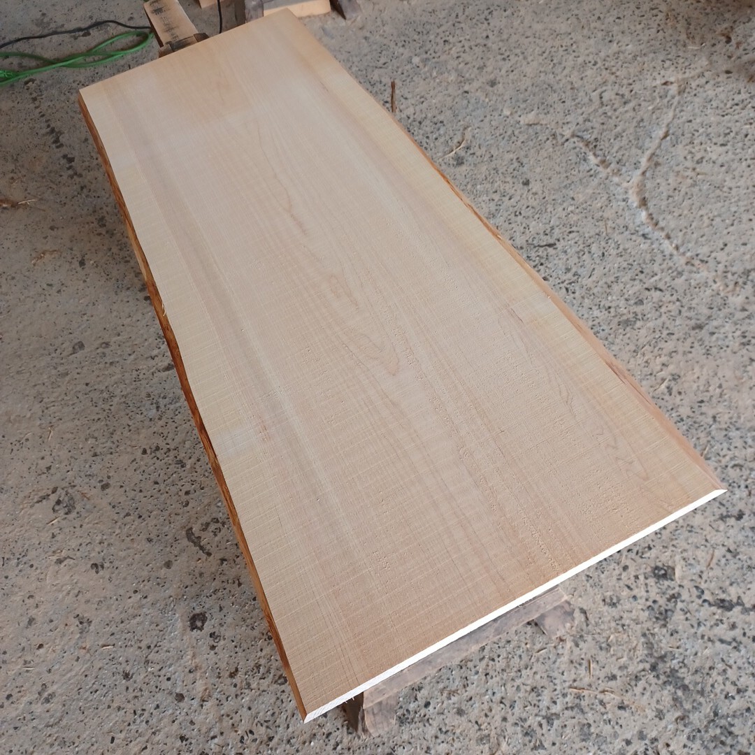 A-2383【100×38.2~42.2×2cm】 国産ひのき 耳付板 テーブル 棚板 看板 一枚板 無垢材 桧 檜 DIY拍卖