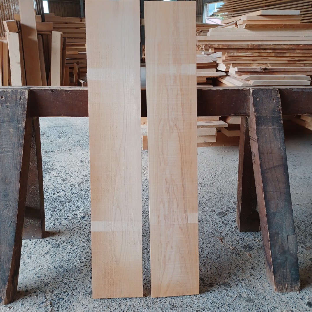 B-2189【94.5×16.4/15.8×2cm】 国産ひのき 板 2枚セット 棚板 看板 まな板 一枚板 無垢材 桧 檜 DIY拍卖