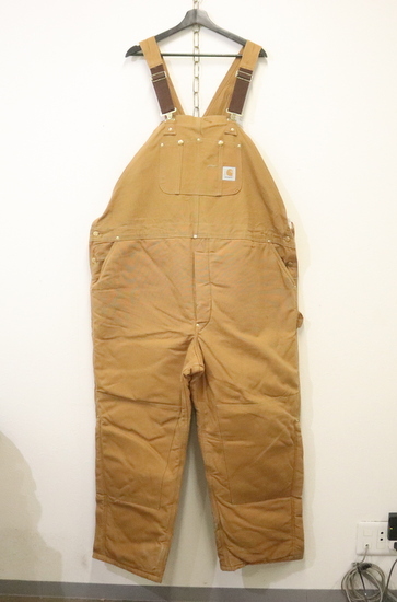 t238 2000年製ビンテージ カーハート ダック ダブルニー オーバーオール USA製■00s 表記W50L30 中綿 BRN ブラウン ワーク サロペット 古着拍卖