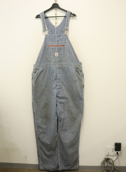 P280 80sビンテージ POINTER ポインター ヒッコリー オーバーオール USA製■1980年代製 43インチ アメカジ ストリート ブルー 古着卸 90s拍卖