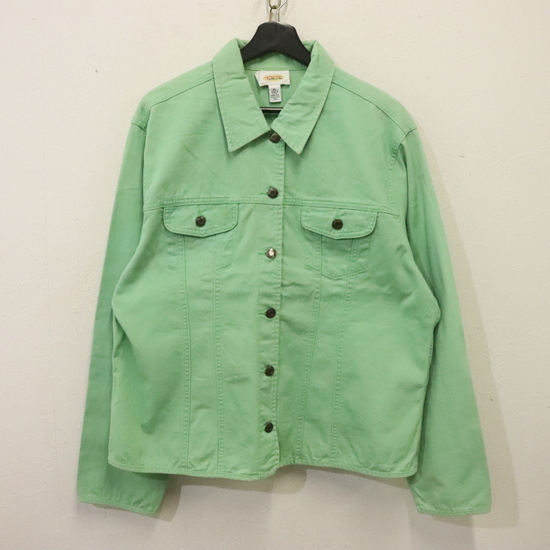 A818 90sビンテージ Talbots コットンジャケット USA製■1990年代製 表記XLサイズ レディース グリーン アメカジ ストリート 古着 激安拍卖