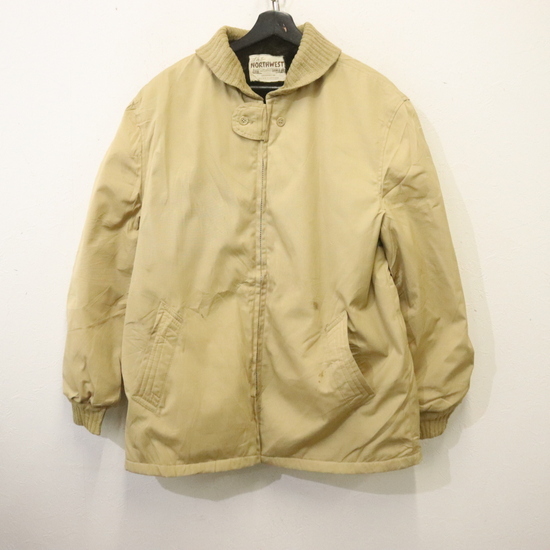 N486 70sビンテージ THENORTHWEST コットンジャケット■1970年代製 表記42サイズ ベージュ TALON 裏地ボア アメカジ ストリート 古着 激安拍卖