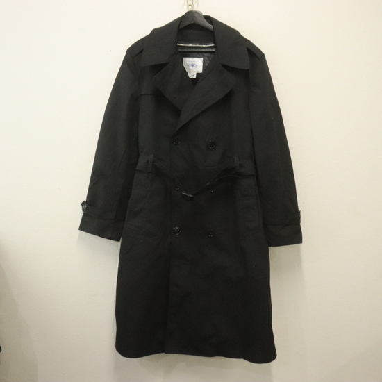 N487 90sビンテージ DCSP トレンチコート USA製■1990年代製 表記40サイズ ブラック 黒 ミリタリー 民間 アメカジ ストリート 古着 激安拍卖