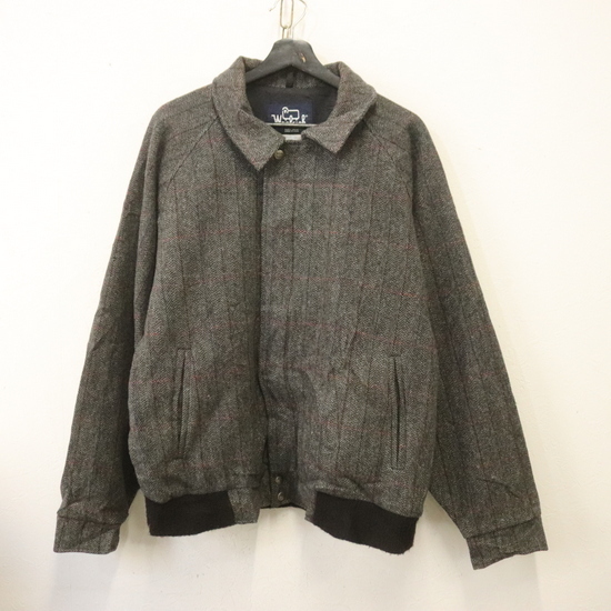 n51 80sビンテージ Woolrich ウールリッチ ウールジャケット■1980年代製 表記Lサイズ グレー チェック 中綿 ブルゾンジャケット アメカジ拍卖