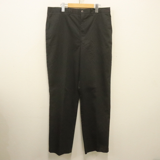 D626 90sビンテージ DAVIDTAYLOR スラックスパンツ■1990年代製 表記W36×L32 ブラック 黒 無地 アメカジ ストリート 古着 激安 希少 拍卖