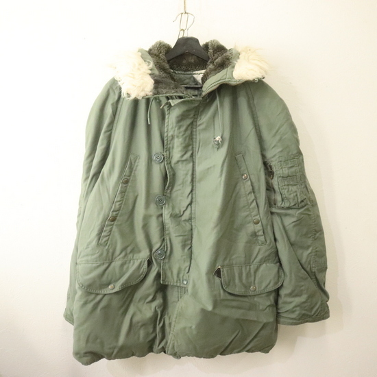 J997 80sビンテージ U.S.AIRFORCE N-3B フライトジャケット■1980年代製 約XLサイズ グリーン フーディー SCOVILL アメカジ ストリート 70s拍卖