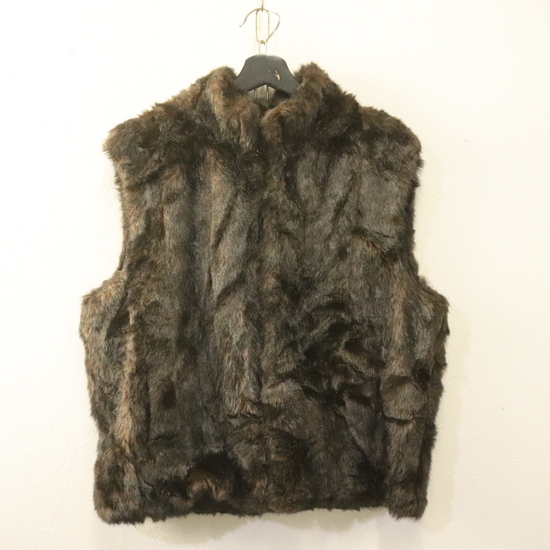 Z787 2000年代製 giacca リバーシブルべスト■00s 表記XLサイズ レディース ブラウン 黒 ファー フルジップ アメカジ ストリート 古着 90s拍卖