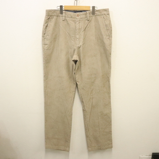 t242 2000年代製 ノーチカ NAUTICA コーデュロイパンツ■00s 表記W34L32 ベージュ 無地 アメカジ ストリート 古着 激安 希少 古着卸 90s拍卖