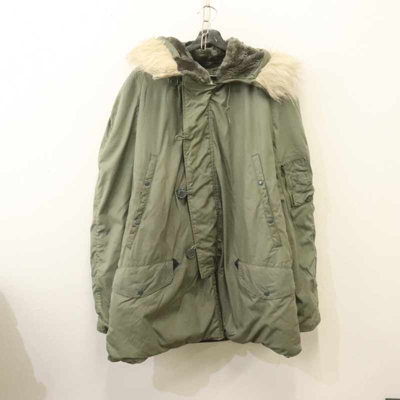 R856 80sビンテージ U.S.AIRFORCE N-3B フライトジャケット■1980年代製 表記XLサイズ グリーン ミリタリー アメカジ ストリート 古着 激安拍卖