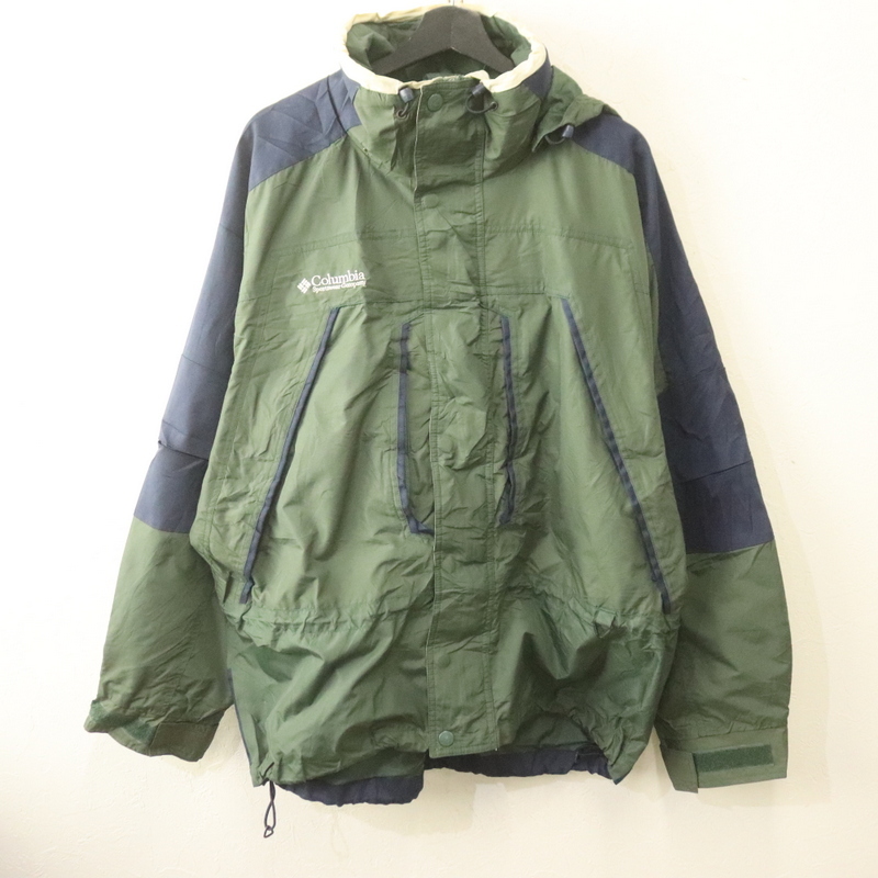 E960 90sビンテージ Colombia コロンビア マウンテンパーカー■1990年代製 表記Lサイズ グリーン アメカジ ストリート アウトドア 80s 70s拍卖
