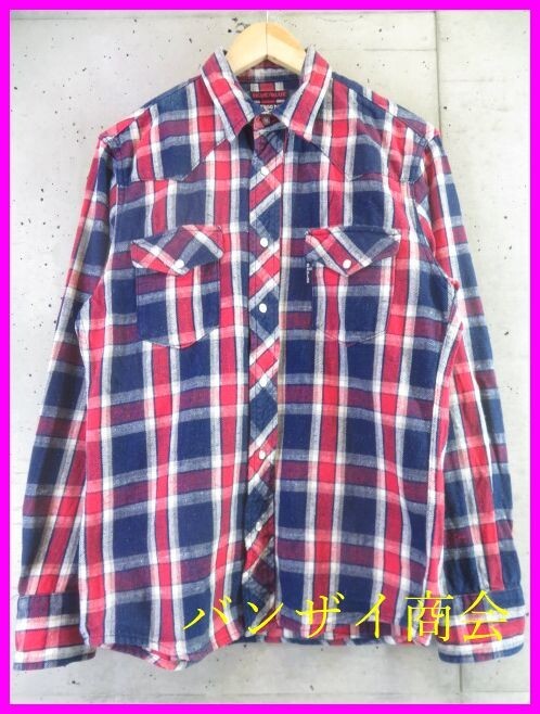 7011b31◆良品◆日本製◆BLUE/BLUE ブルーブルー INDIGO DYE 厚手ヘビーウェイト 長袖チェックネルシャツ 3/ハリウッドランチマーケット拍卖