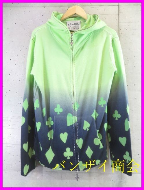 7011b27◆良品◆カシミヤ100%◆Ethnic Revolution エスニック レボリューション トランプ柄 カシミヤニットパーカー ジャケット M/セーター拍卖