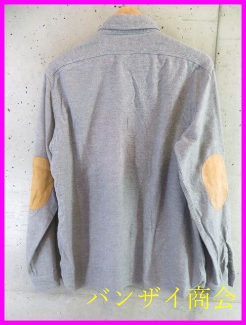 8011b11◆肘当レザー◆Days&Day Craft デイズアンドクラフト エルボーパッチ 厚手ヘビーウェイト 長袖ネルシャツ L/ジャケット/コート/CPO拍卖