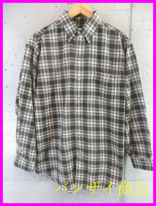8011b9◆良品です◆日本製◆L.L.Bean エルエルビーン チェック柄 長袖コーデュロイシャツ SM/アウトドアジャケット/マウンテンパーカー/靴拍卖