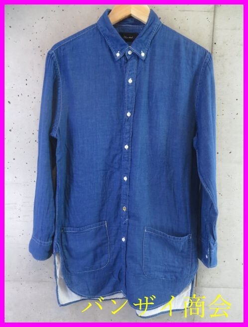4111b8◆良品です◆日本製◆ガーゼ素材◆Blue Work ブルーワークス 長袖インディゴシャツ 1/トゥモローランド/ジャケット/コート/ニット拍卖