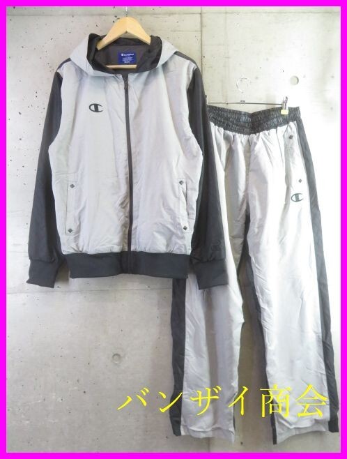 2211b30◆良品です◆セットアップ◆Champion チャンピオン フーディ ナイロンジャージ上下 O/ジャケット/ウインドブレーカー/パンツ/メンズ拍卖