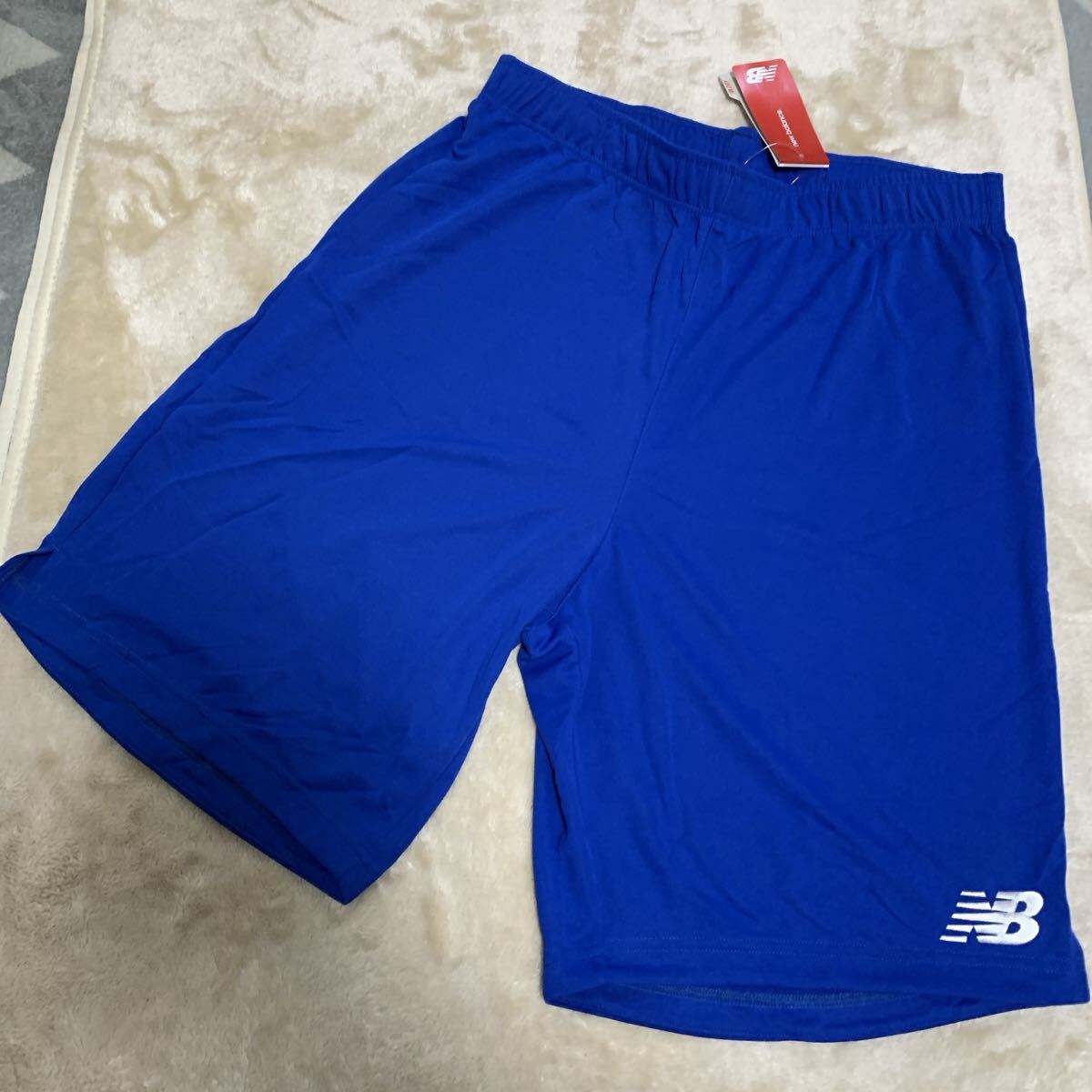 未使用 New Balance ブルー ハーフパンツ ゲームパンツ 2XL 刺繍拍卖