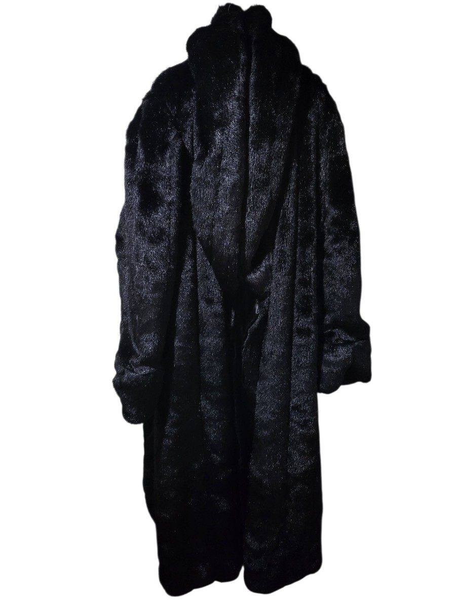 FW92 jean paul gaultier faux fur maxi coat ジャンポールゴルチエ ブラック ファー拍卖