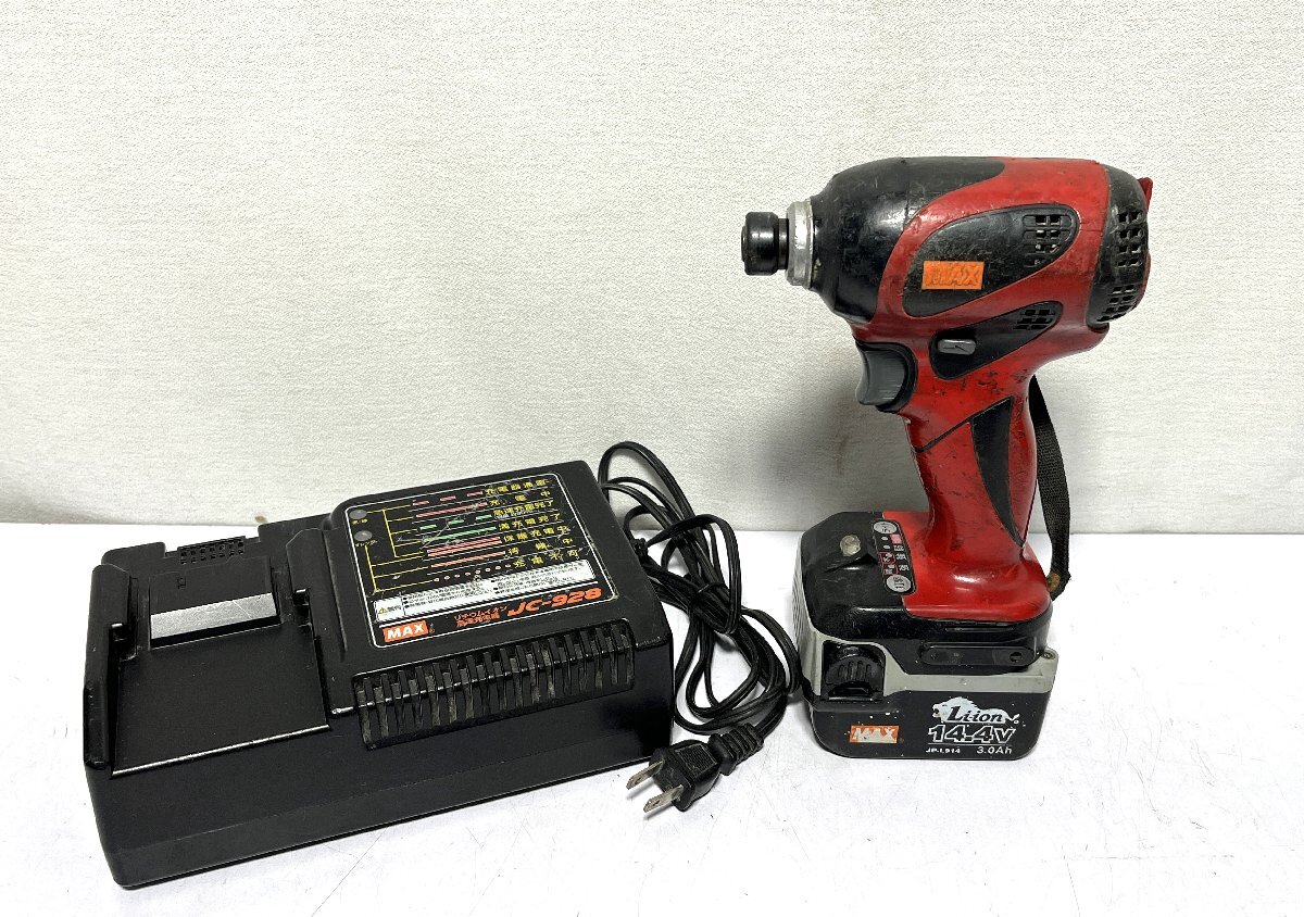 ▽MAX マックス 14.4V ブラシレスインパクト PJ-ID143? 電池・充電器付 中古 【難あり】▽011324拍卖