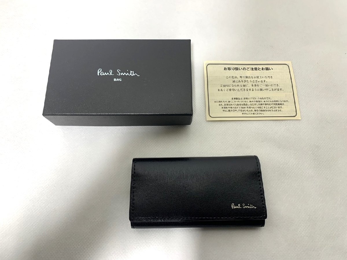▽Paul Smith ポールスミス 4連キーケース PSC302 ブラック シティエンボス 床革/牛革 中古▽009728拍卖
