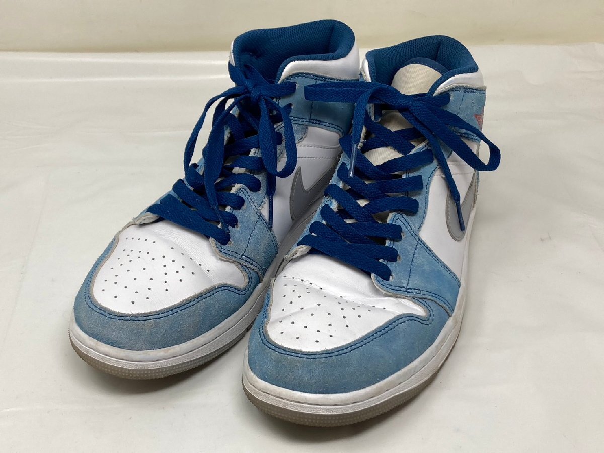◆NIKE ナイキ スニーカー エアジョーダン1 MID SE DN3706-401 青×白 27.0cm HyperRoyal 本体のみ 中古◆16545拍卖
