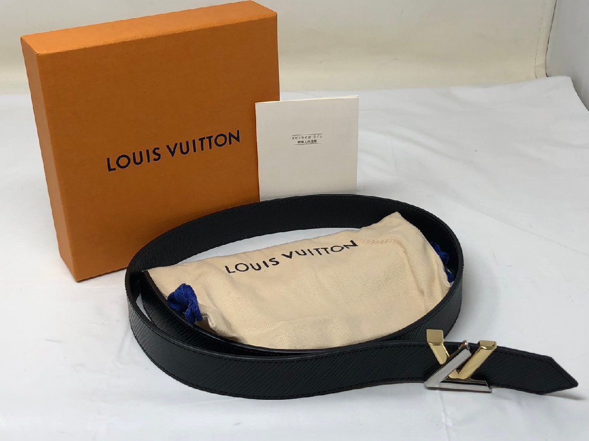◆LOUISVUITTON ルイヴィトン サンチュールツイスト ベルト M9360 エピ 黒系 箱付 中古◆16798★拍卖