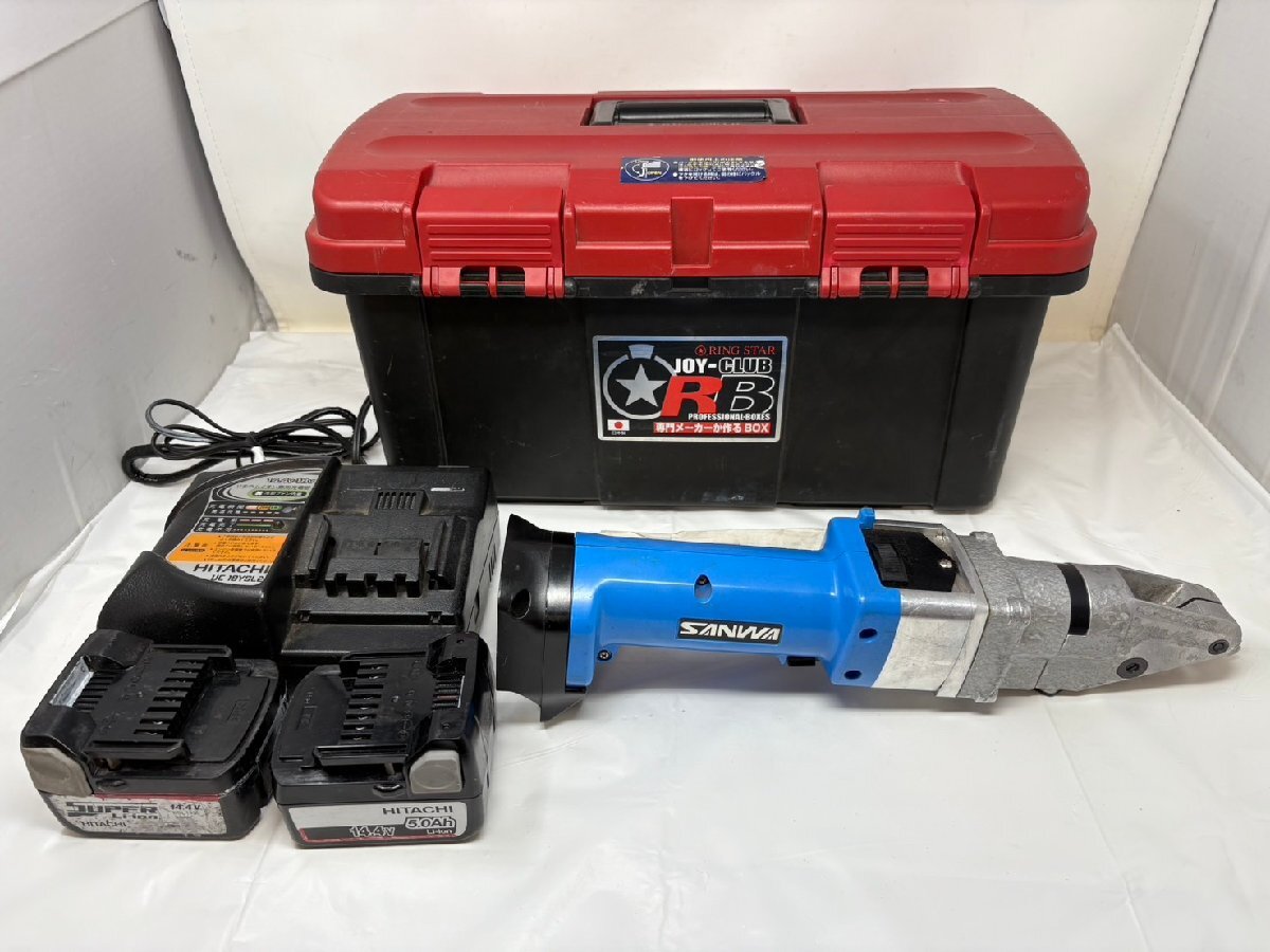 ◆Sanwa サンワ コードレス横葺カッター SLC-12 バッテリー×2,充電器×1 ケース付き 中古◆18607★拍卖