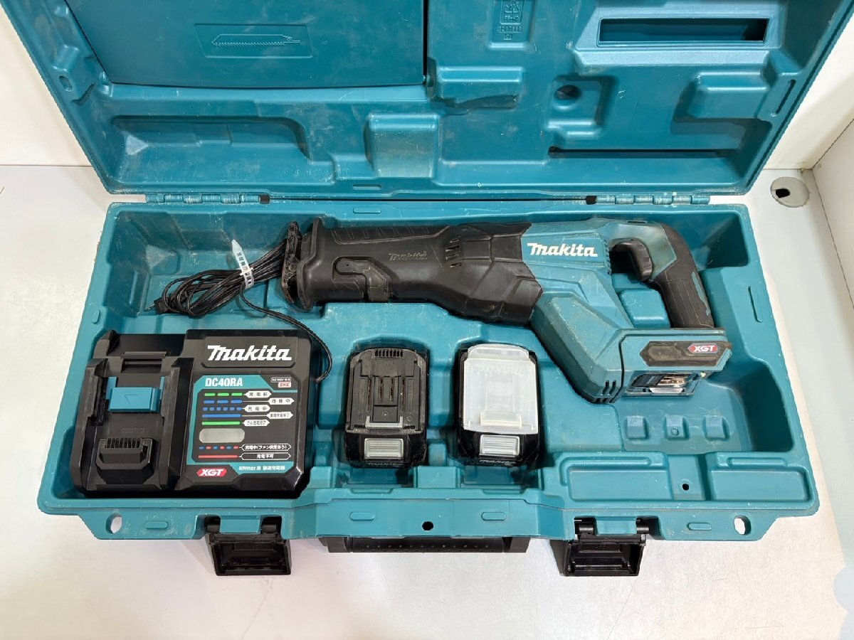 ◆Makita マキタ 充電式レシプロソー 40Vmax JR001GRDX バッテリー×2,充電器×1 ケース付き 中古◆17488★拍卖