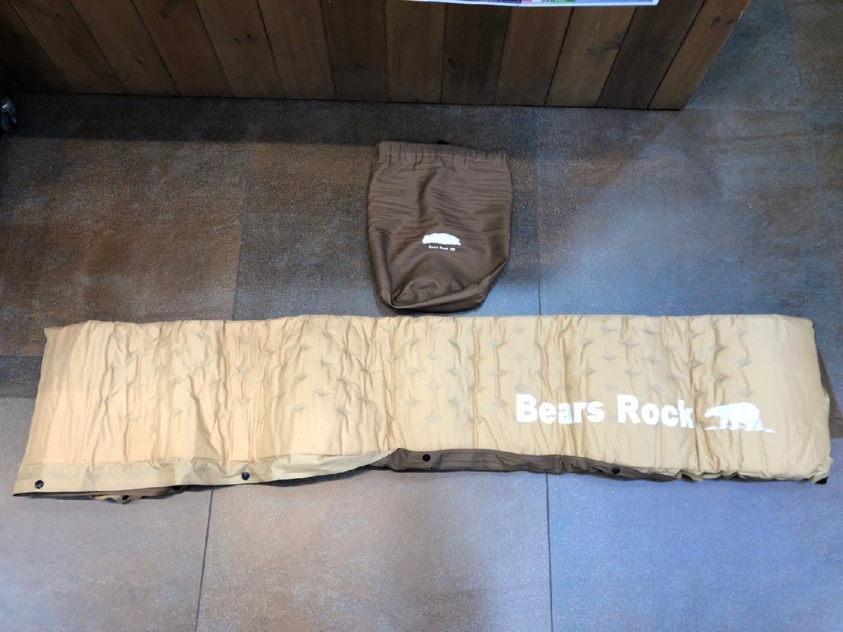 ◆Bears Rock ベアーズロック インフレータブルマット 収納袋付き 車中泊 キャンプ アウトドア 中古現状◆14303★拍卖