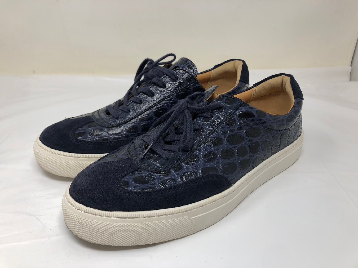 ◆REGAL リーガル スニーカー レザー シューズ W61C 24.5㎝ ネイビー系 中古◆14654拍卖