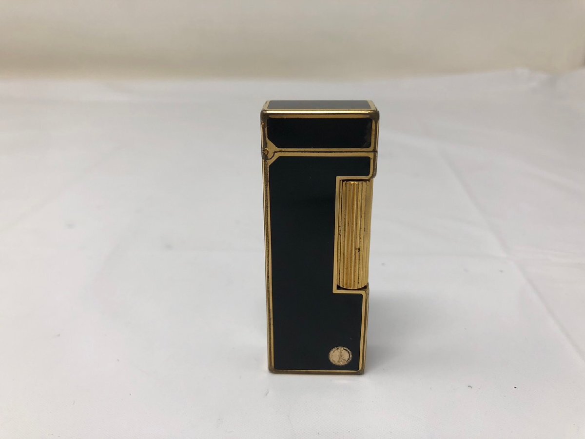 ◆dunhill ダンヒル ガスライター 金×黒 ローラー式 現状品◆19038★拍卖