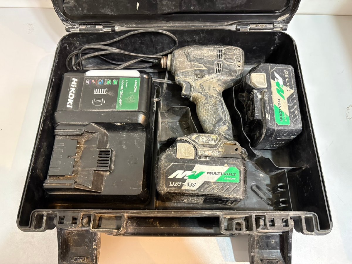 ◆HITACHI 日立 インパクトドライバー WH18DDL2 バッテリー×2,充電器×1 中古◆19312★拍卖