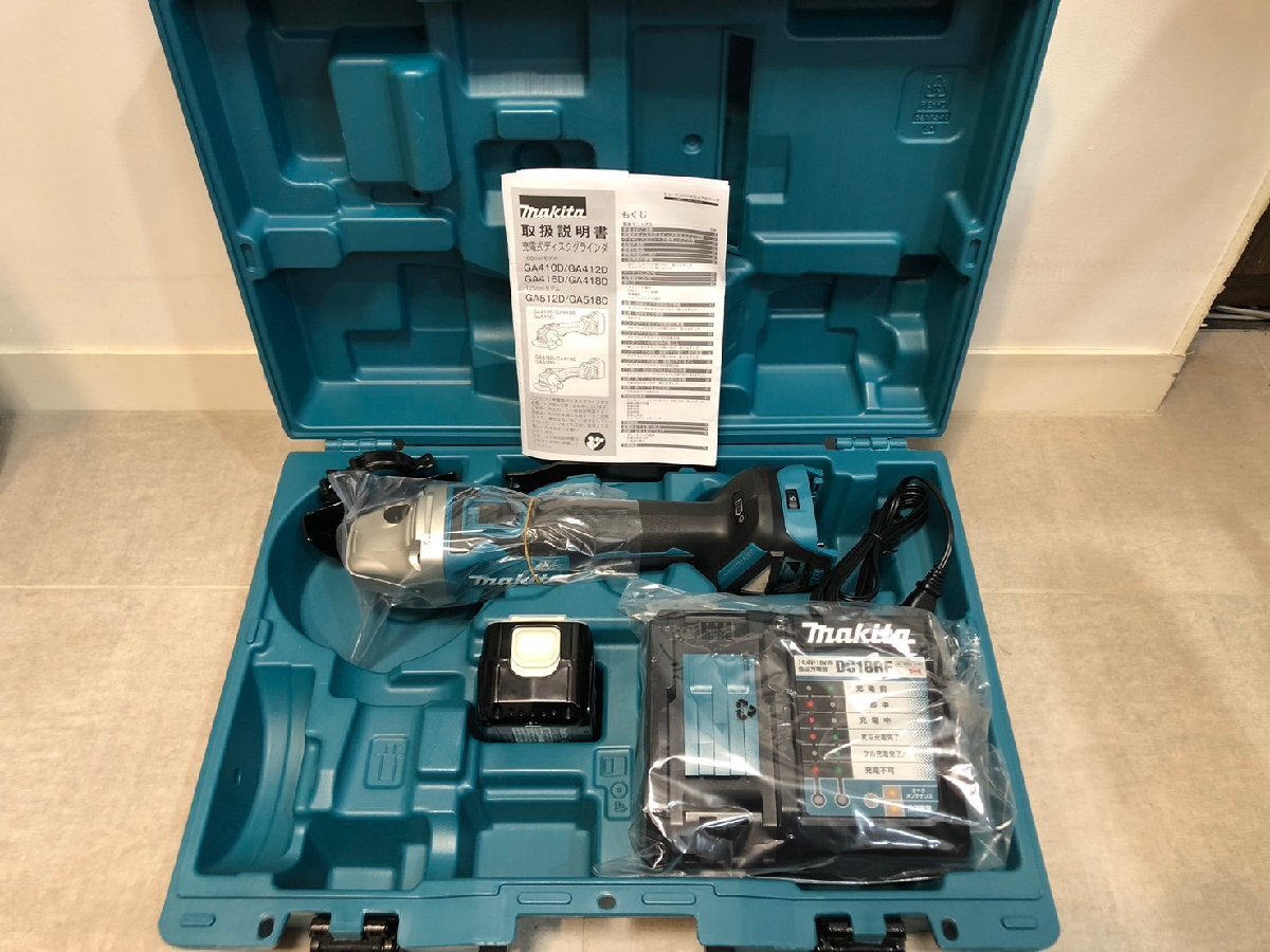 ◆美品 makita マキタ 14.4V 100mm 充電式ディスクグラインダー GA410DRG バッテリー1個 充電器 ケース付◆11921★拍卖
