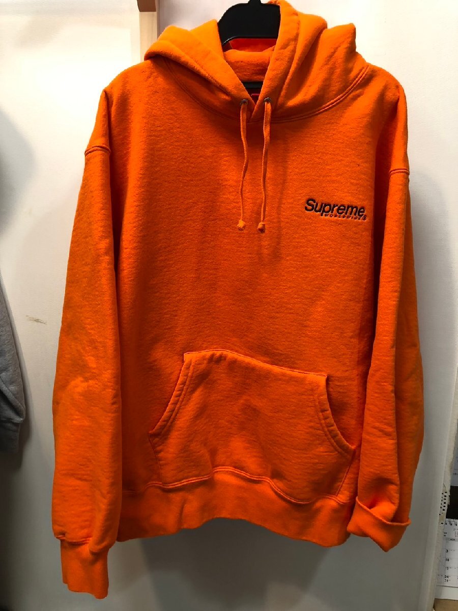 ◆Supreme シュプリーム RN101837 ワールドワイド ロゴ パーカー オレンジ系 Mサイズ 中古◆16758★拍卖