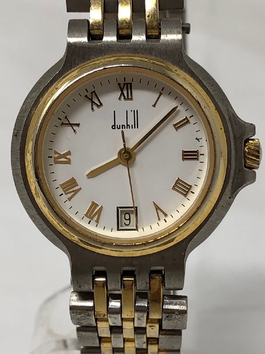 ◆Dunhill ダンヒル 24-10740 ゴールド/シルバー メンズ クォーツ 腕時計 本体のみ 現状 ジャンク◆16740拍卖