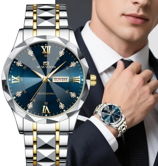 1円スタート!激安価格!高級紳士腕時計 カットガラス デイデイト拍卖