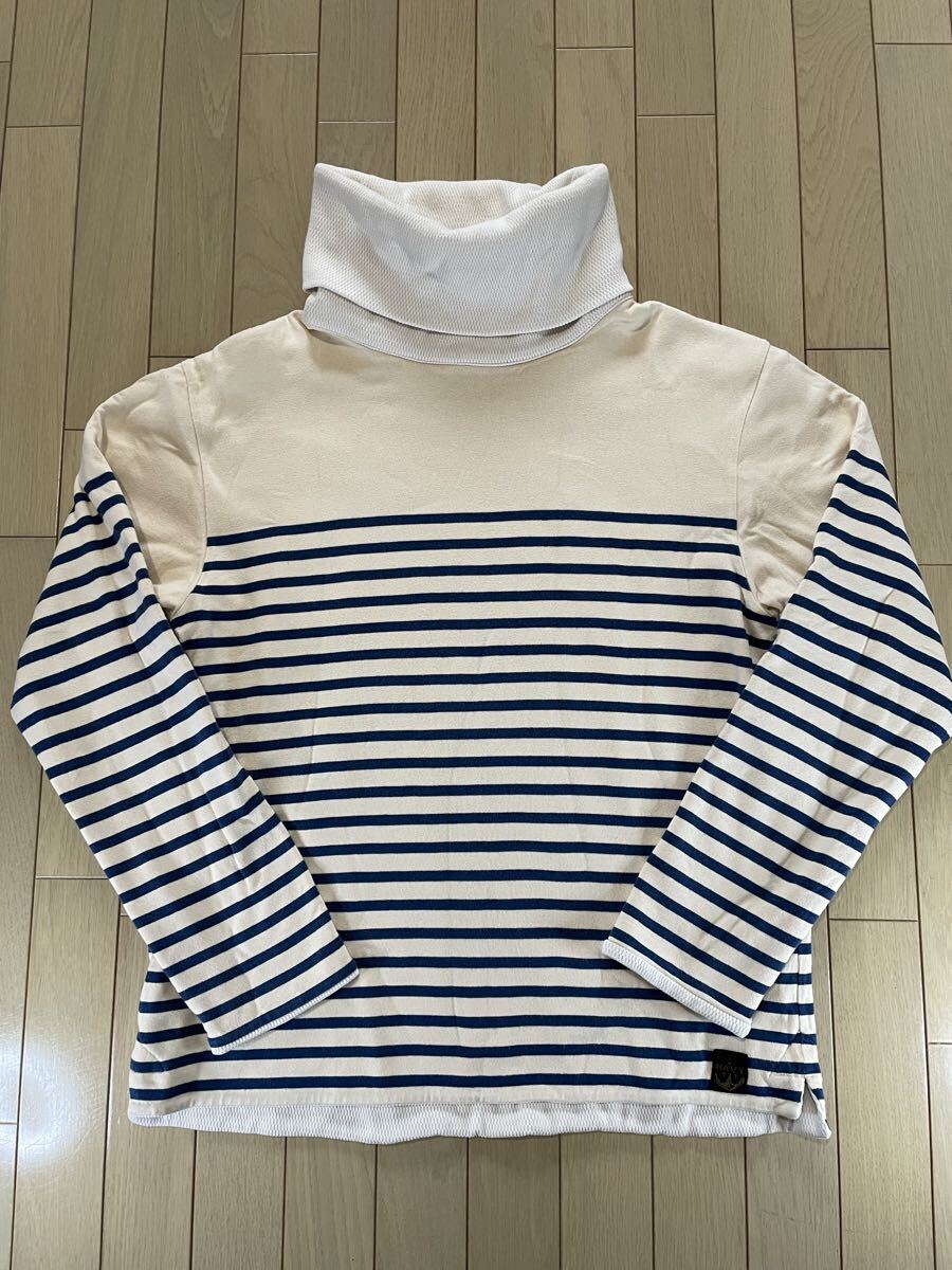 キャピタル KAPITAL 長袖 ワッフル天竺ハイネック 肉厚 ボーダー キナリ 3拍卖