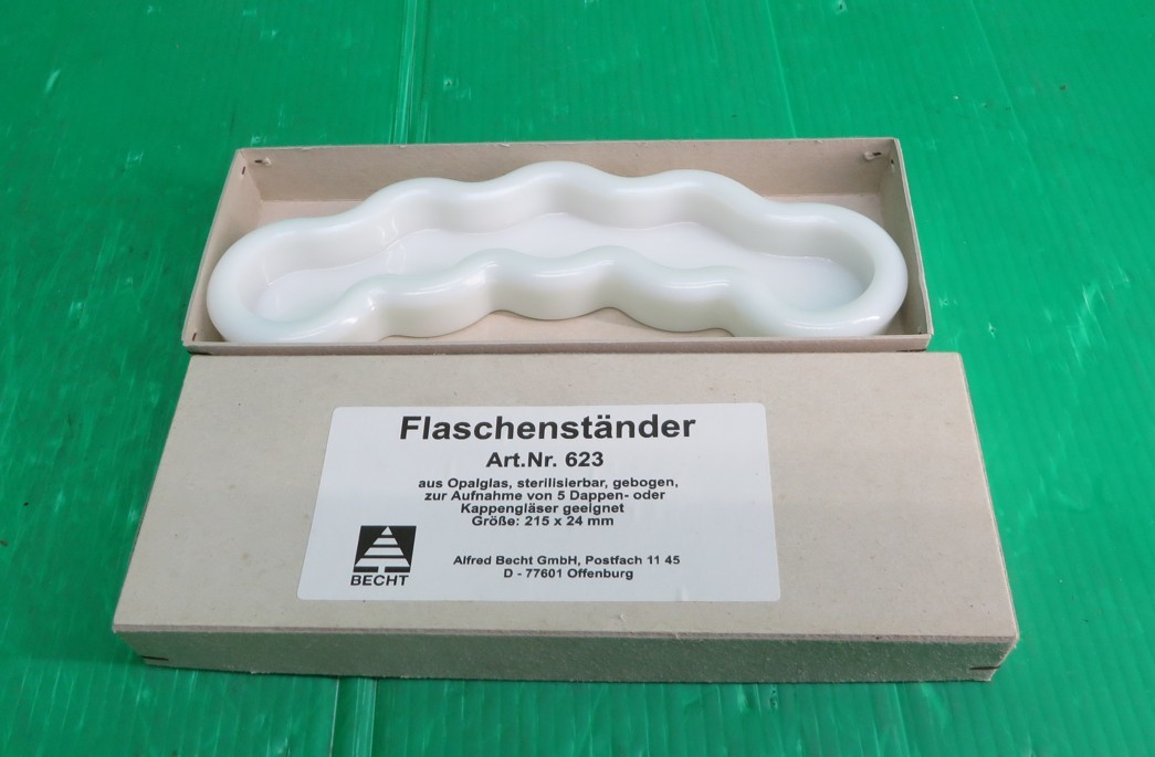 Z-2925■新品・未使用!Becht Medicament Bottles 用 ボトルスタンド OPAL GRASS 歯科 歯科診療用器具 オパールガラス拍卖