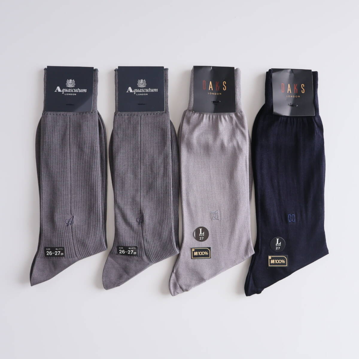 ■未使用 Aquascutum アクアスキュータム・DAKS ダックス 紳士用 靴下 4足■拍卖