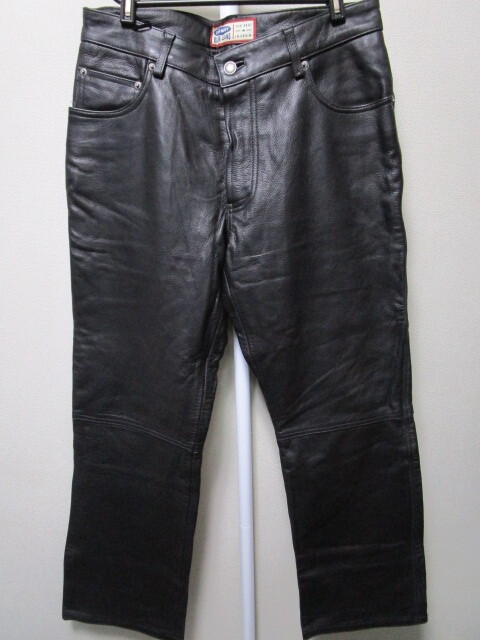 OLD NAVY 本革製レザーパンツ・W32・黒/ブラック(オールドネイビーgenuine leatherレザーパンツ革パンツ皮パンツGAPギャップ)拍卖