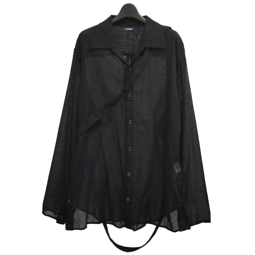 LIMI feu 2023ss LOOK9 コットン 多ボタン ベルト付き オープンカラー シャツ リミフゥ ブラウス 開襟拍卖