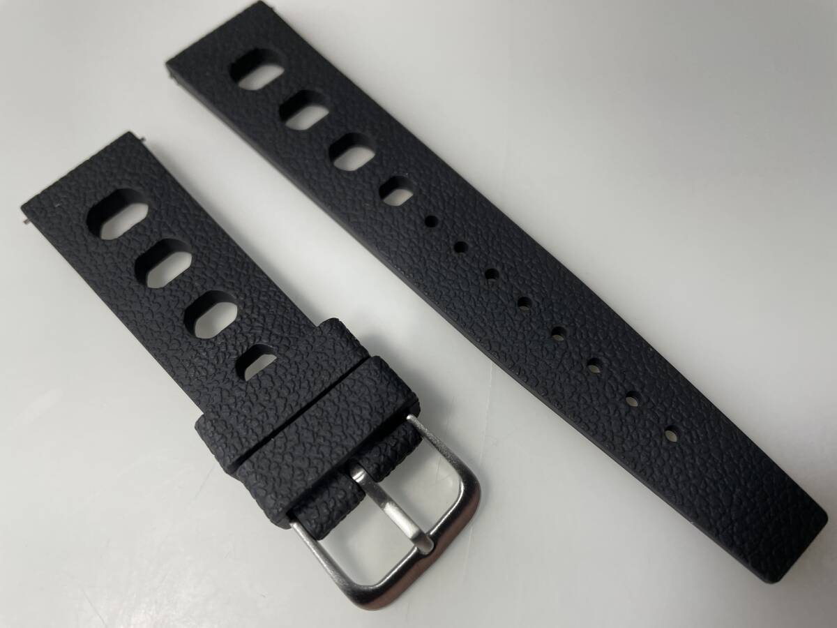 Tropic Sport Type トロピック スポーツ タイプ 高品質フッ素ラバーストラップ ブラック22mm Seiko Citizen TAG HEUER Omega ROLEX等に拍卖