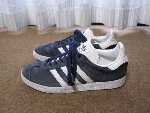 adidas アディダス GAZELLE スニーカー ネイビー×ホワイト US6.5/24.5cm USEDキレイ拍卖