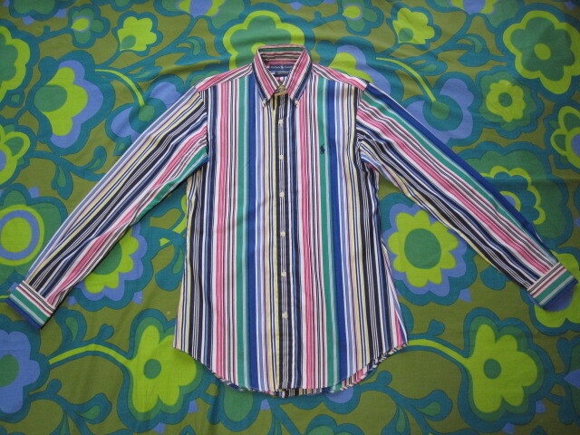 RALPH LAUREN ラルフローレン CUSTOM FIT 長袖シャツ メンズXS コットン100 使用少ないキレイ 古着拍卖