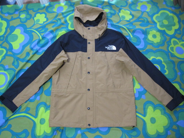 使用数回キレイ THE NORTH FACE ノースフェイス GORE-TEX マウンテン ライトジャケット メンズM NP11834 ベージュ×ブラック アウトドア拍卖