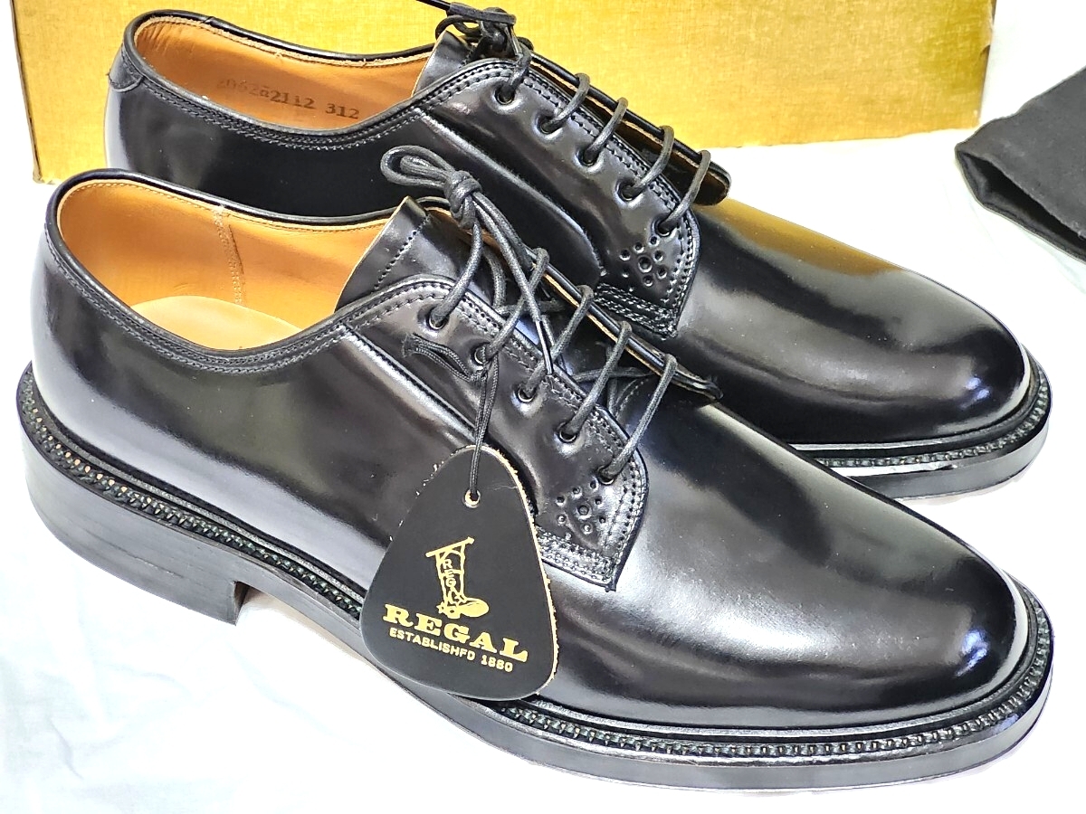 【未使用/博物館級】 日本製靴(現リーガル) インペリアルグレード 2112 ブラックコードバン 新品未使用 旧仕様 70s頃 旧旧ロゴ拍卖