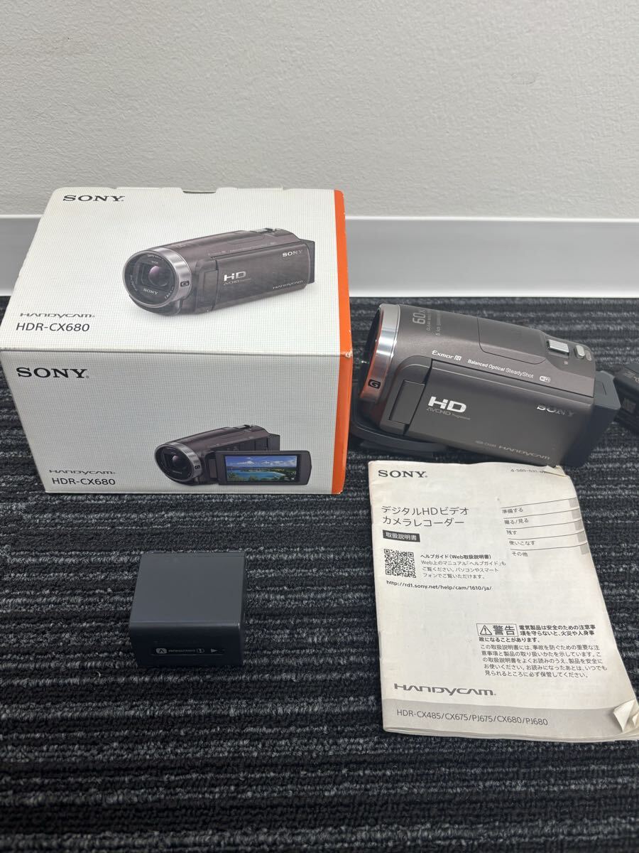 SONY ソニー ハンディカム Handycam デジタルビデオカメラ HDR-CX680 ビデオカメラ ブラウン バッテリー拍卖