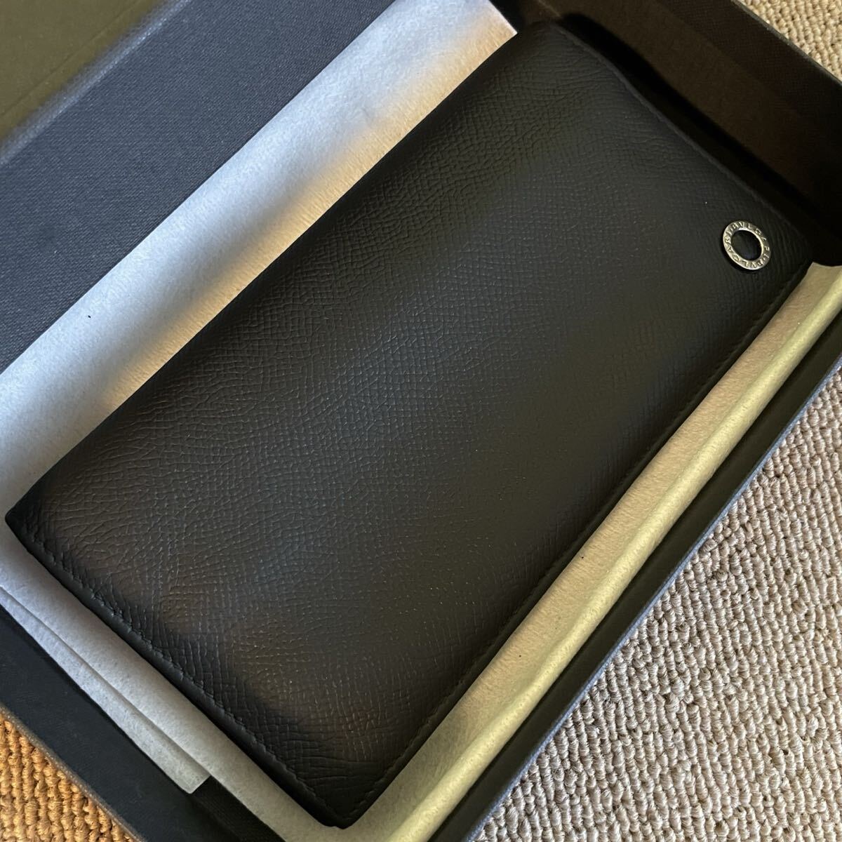 一円 極美品 BVLGARI ブルガリ ビーゼロ 二つ折り ロングウォレット 長財布 ブラック 黒拍卖