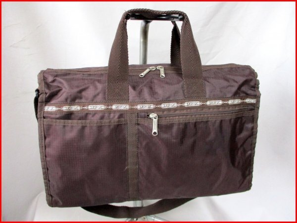 PERSONS/パーソンズ◇2way ボストンバッグ チョコ キャリーオンバッグにも W44cm拍卖